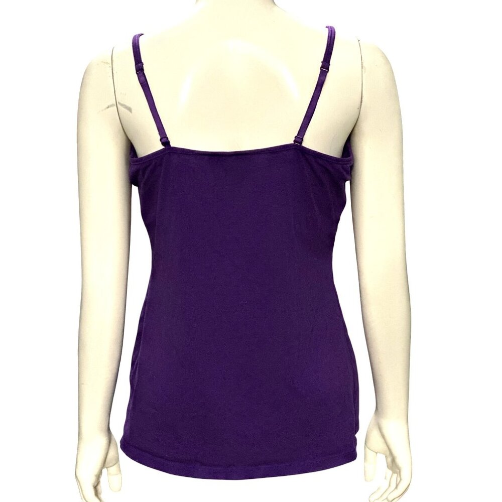 CCC Purple Adjustable Strap Camisole Built in Bra Size Medium - Picture 3 of 6